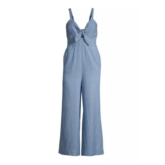 Splendid Tie-front Denim Jumpsuit - Picture 4 of 16
